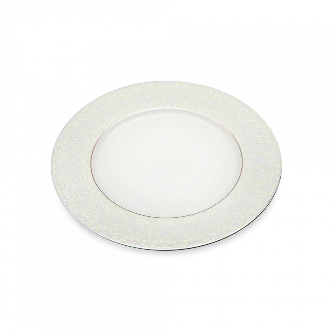 Тарелка десертная из костяного фарфора, 16 см, белый/декор